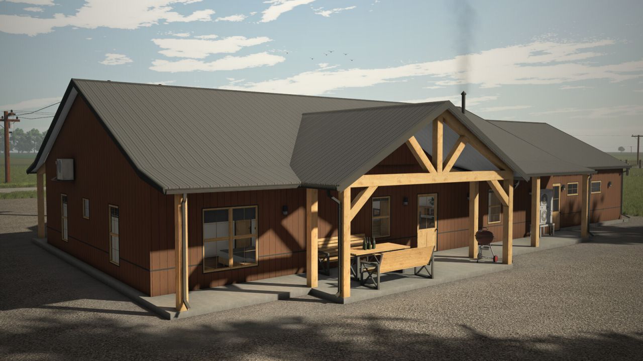 Pequeno Barndominium V1.0 para Farming Simulator 25 – Casa Rural Moderna com Estilo Americano