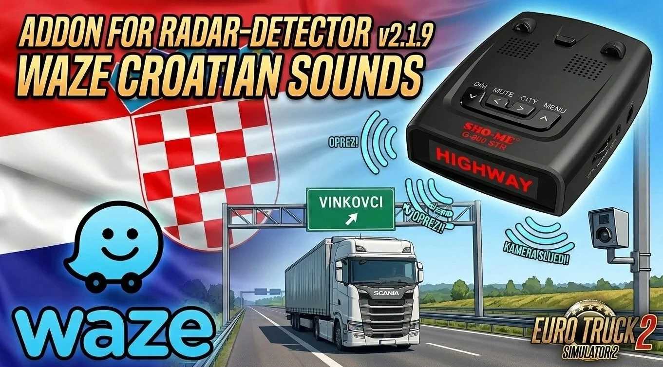 Vozes croatas do Waze para detector de radar v1.0 ETS2